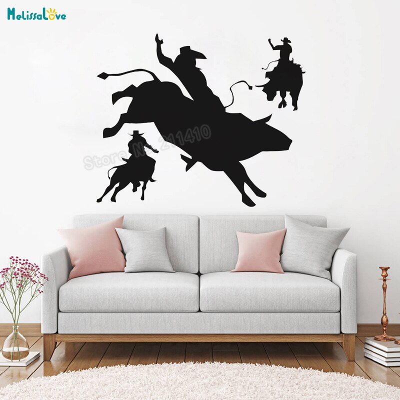 Cowboy Wall Sticker Rodeo Time Decals Vinyl Home Decoration For Living Room Self-adhesive Lovely Nursery Unique YT378