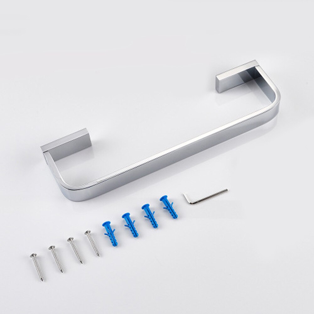Towel Rings Copper Towel Ring Solid Alloy Bathroom Towel Rack Toilet Room Single Rod Home Concise Silver Cool Towel Rack