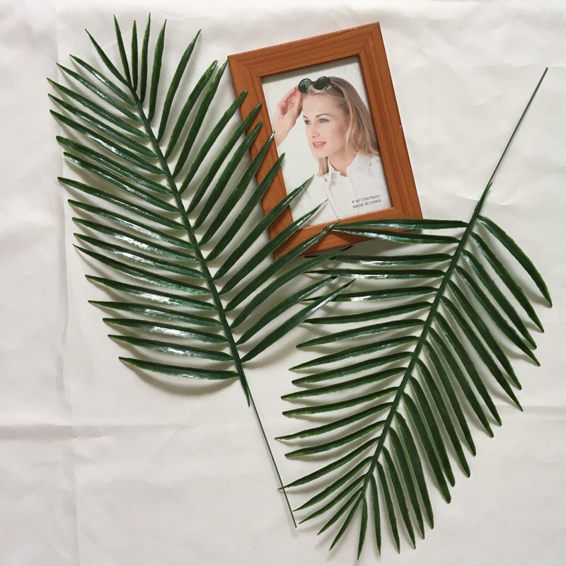 Plast konstgjorda blad tropiska palmblad simulering blad för hawaiian luau temafest hem trädgård dekoration