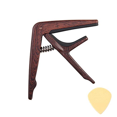 JOYO JCP-01 Kleurrijke Plastic Gitaar Capo voor 6 Snarige Gitaren Zwart Zilver Hout kleuren met picks guitarras Gratis: Wood Colour