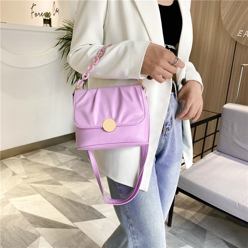 Fransk väska vikbar axelväska kedja handväska all-match messenger bag väskor handväska kanaler handväskor