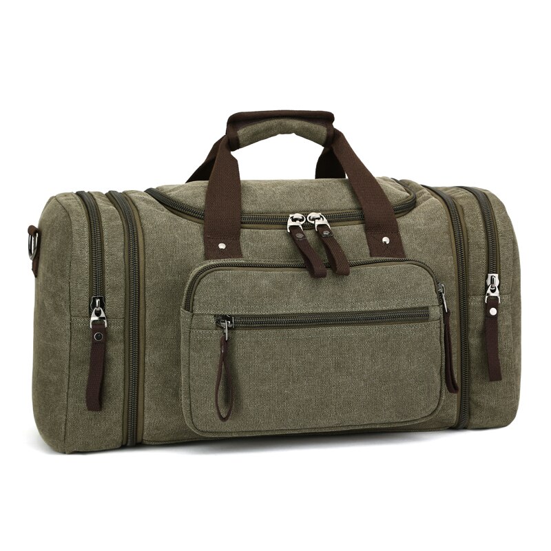 Großraum-handgepäck für herren, reisetaschen aus canvas, wochenendtaschen, multifunktionale reisetaschen für übernachtungen: Armeegrün