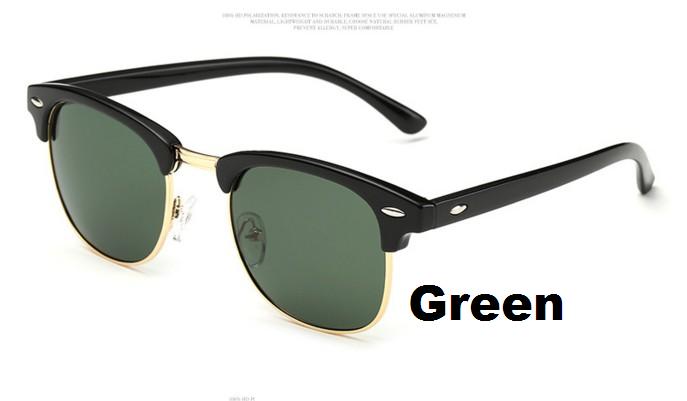 F3 Classic Half Metal Gepolariseerde Zonnebril Mannen Vrouwen Spiegel Zonnebril Mode Vrouwelijke Gafas EEN UV400: Green