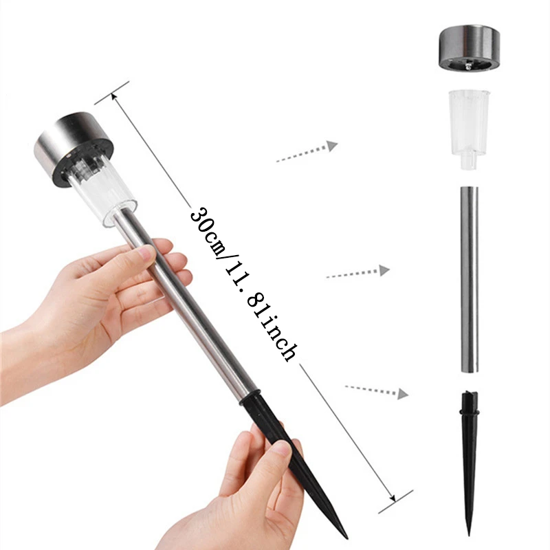 10- pakning solcelledrevne utendørslys hagelykter solcelledrevet lampe vanntett landskapsbelysning gangsti hage plen hagedekorasjon