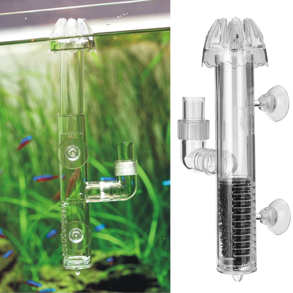 Skimmer de proteína para tanque de peces, superficie del acuario acrílica, filtro de aceite, planta de agua, cabeza flotante, de hélice silencioso