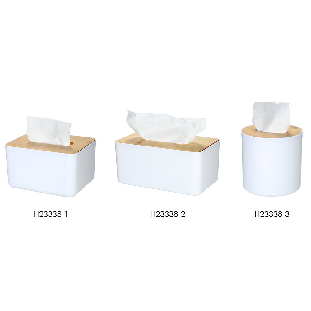 Moderne Tissue Box Servet Case Weefsels Papier Rolhouder Met Natuurlijke Bamboe Cover Plaat Ronde Tissue Box Voor Thuis Kantoor hotel