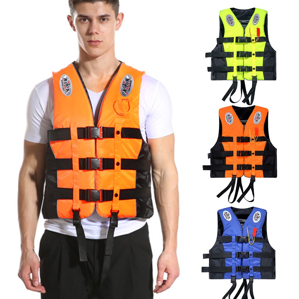 Adults Life Vest with Whistle Swimming Water Sports Buoyancy Vest Boating Buoy Coated Oxford Outdoor Rafting Life Jacket