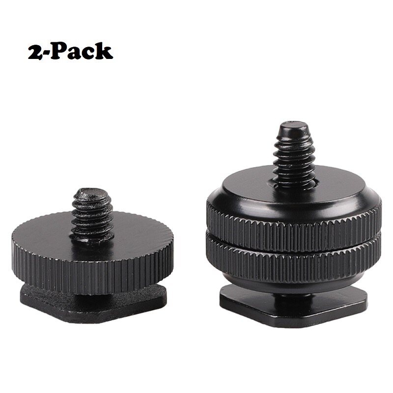 1/4" to 3/8" 5/8 Male to Female Double Layer Thread Screw Mount Adapter Tripod Plate Screw mount for Camera Flash Tripod Mic: Brown