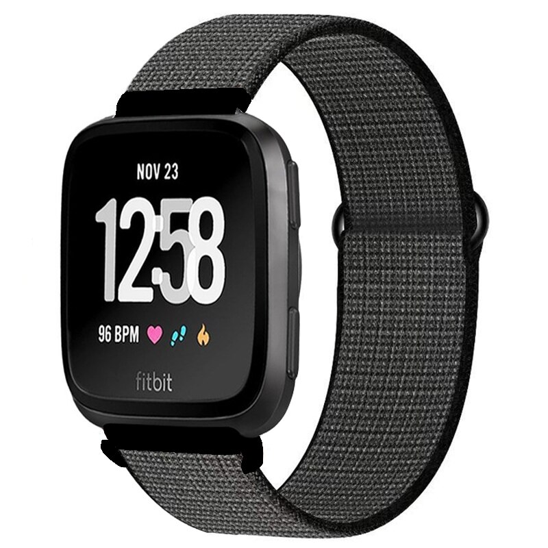 Correa tejida de nailon para Fitbit Versa/Lite/Versa2, repuesto de reloj inteligente, pulsera deportiva, Fitbit Versa 2: Storm gray