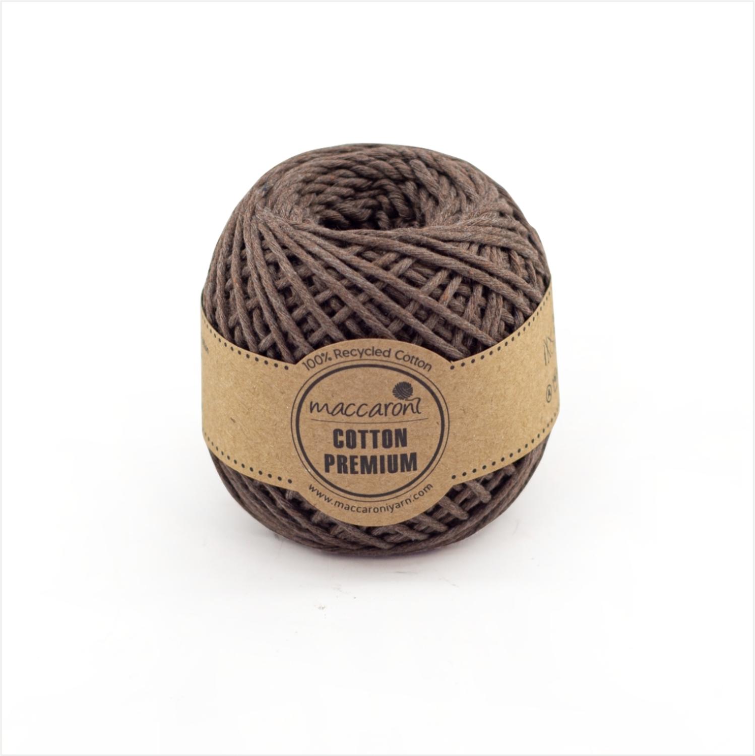 Macaroni bomuld premium macrame garn enkelt snoet 1 mm: Brun