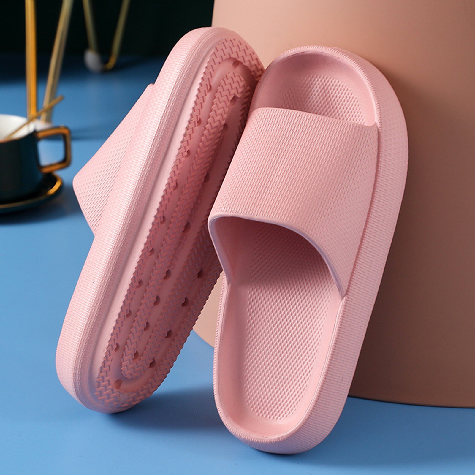 Bathroom Shower Slippers For Women And Men Summer Soft Sole Indoor Home House Pool Slippers: Pink / 36