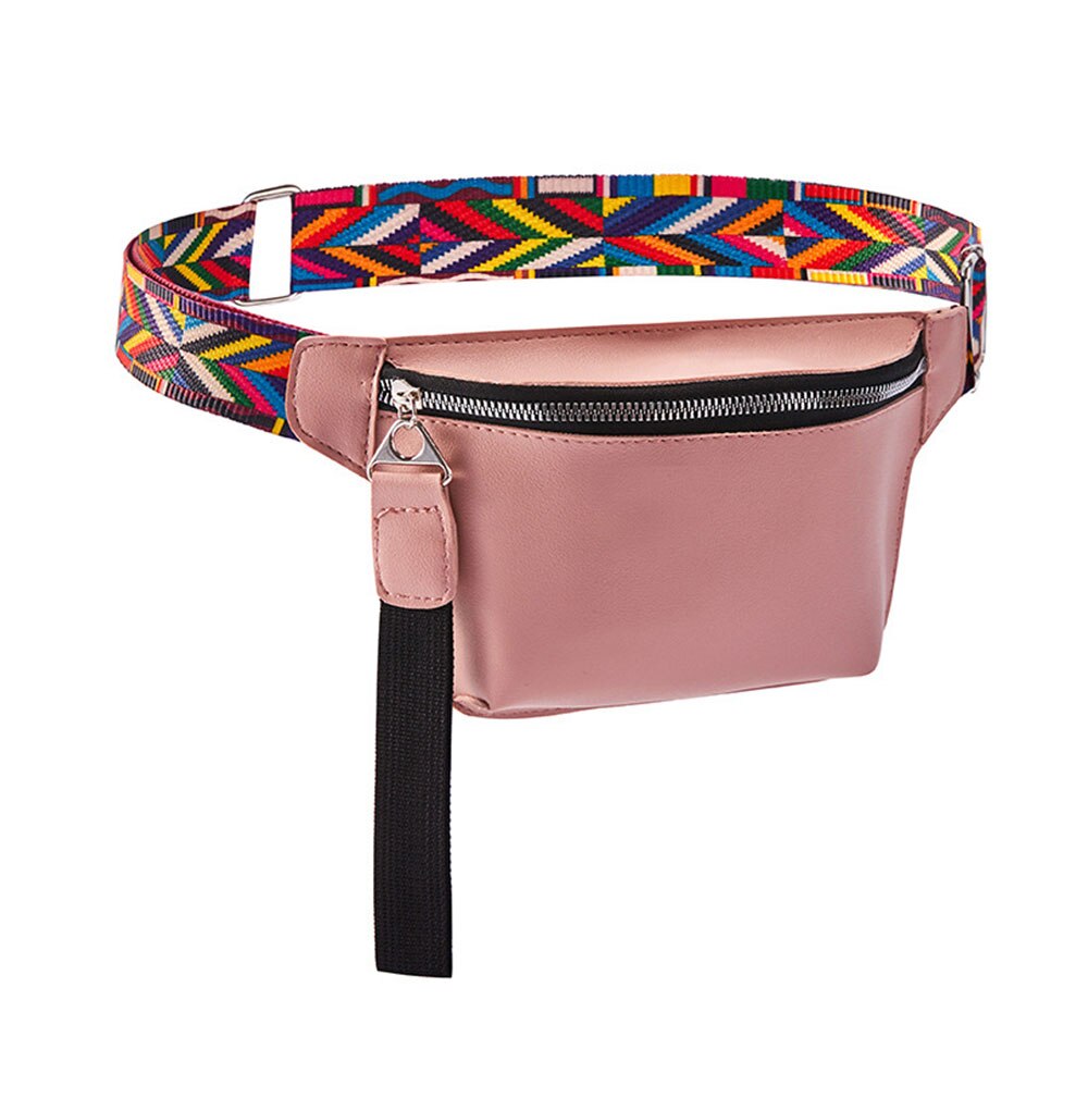 Sac de taille pour femmes en cuir PU Fanny Pack bohème ceinture sac femmes téléphone pochette décontracté noir poitrine sacs filles épaule: Default Title