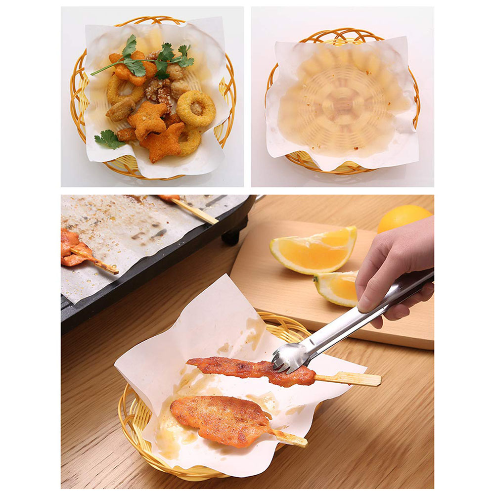Tempura-papel absorbente de aceite para cocina, Hoja para escurrir alimentos fritos, a prueba de grasa, 50 hojas por bolsa