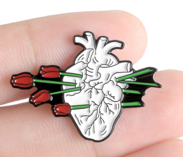 Regalrock Anatomisches Herz Pins Gothic Anatomie Orgel Herz Punk Broschen Tasche Kleidung Revers Heißer Abzeichen Halloween Schmuck: A