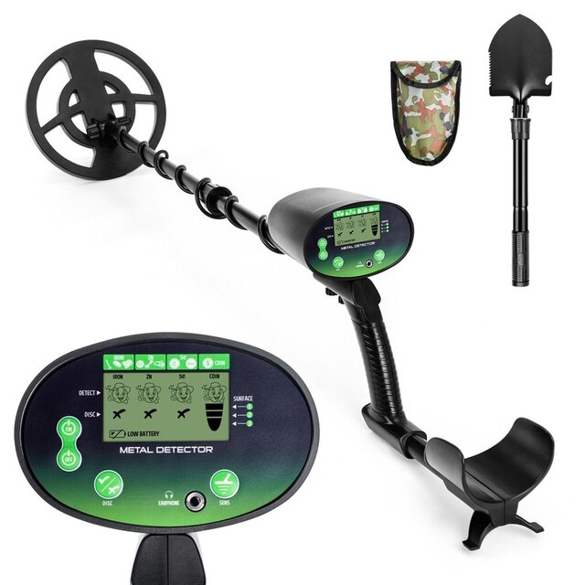 Detector de oro subterráneo GT620G, buscador de oro con pantalla LCD, bobina de búsqueda impermeable: Detector with shovel