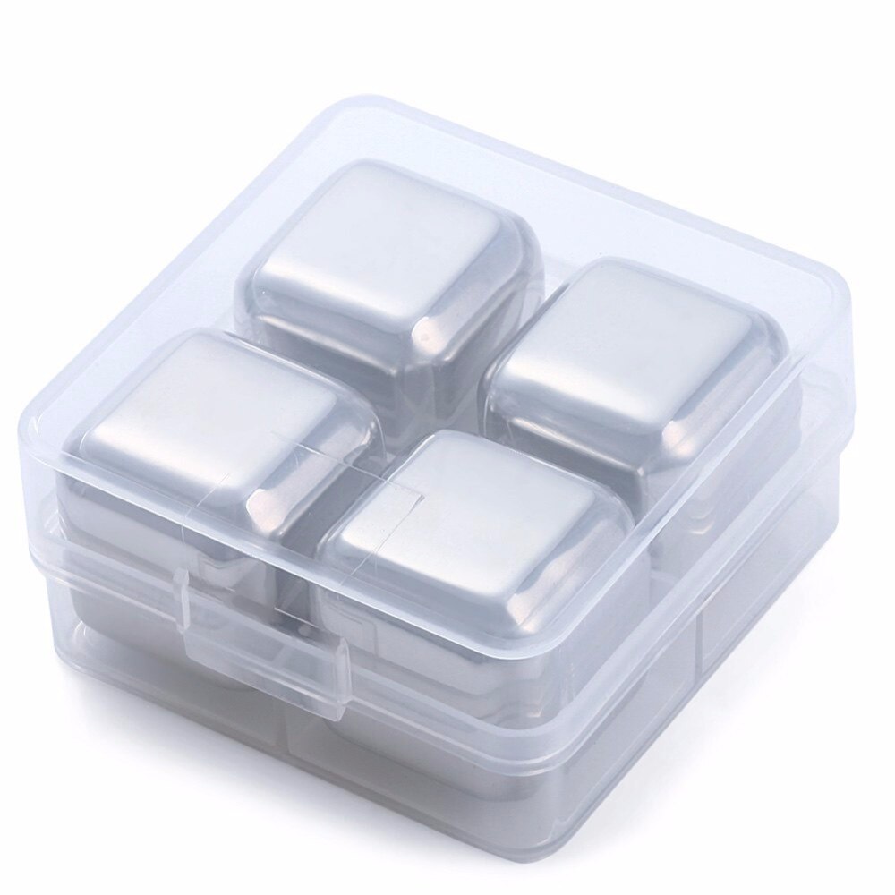 Reusable Stainless Steel Whiskey Stones Rocks Food Grade Ice Cubes Beer Wine Cooler Candy Bar KTV Supplies