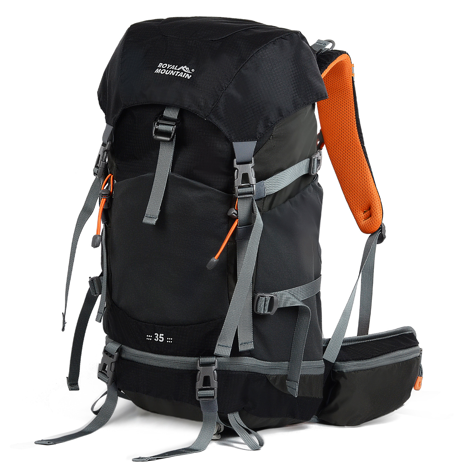 35L Camping Backpack Travel Bag For Men Large Capacity Outdoor Sport Trekking Hiking Mountaineering Shoulder Bag with Rain Cover: black color