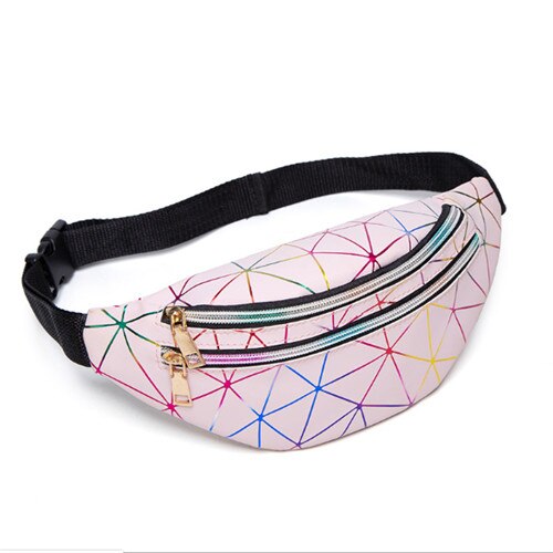 Mode Vrouwen Fanny Pack Holografische Riem Taille Bag Lady Meisjes Hologram Reizen Schouder Borst Bag Party Hip Bum Bag Taille packs: Roze