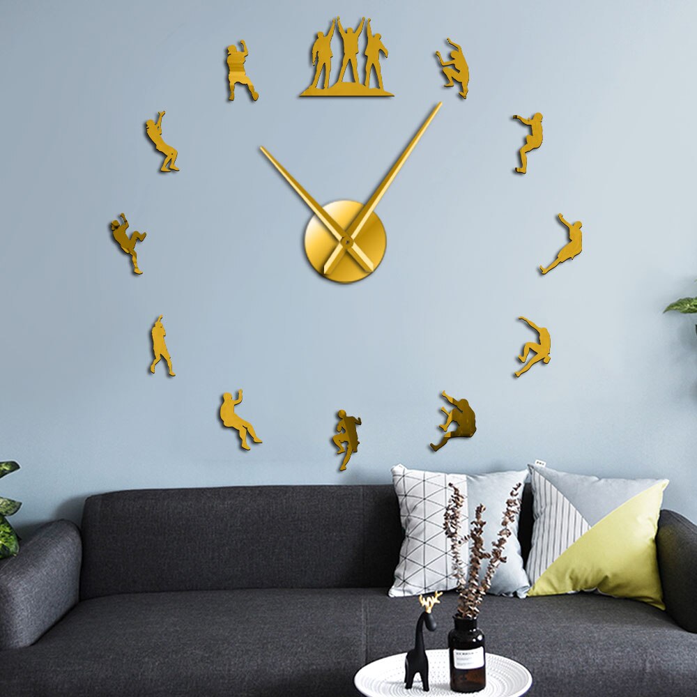 Horloge murale 3D effet miroir d&#39;escalade, de Sport d&#39;escalade, grande horloge murale suspendue, pour lui