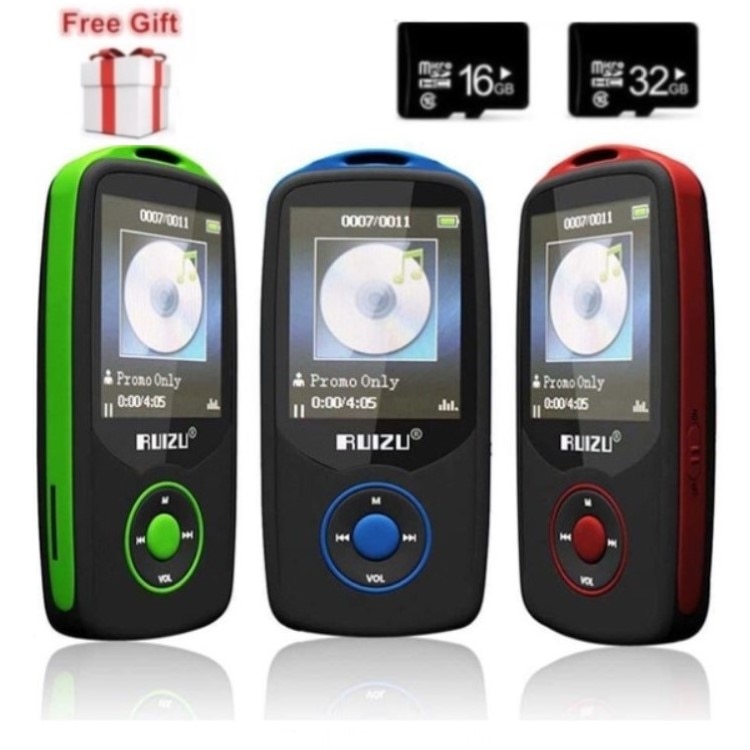 RUIZU X06 sans fil Bluetooth Sport MP3 lecteur de musique sans perte 8GB 1.8 "peut jouer 100 heures enregistreur FM Ebook Support 64GB TF carte