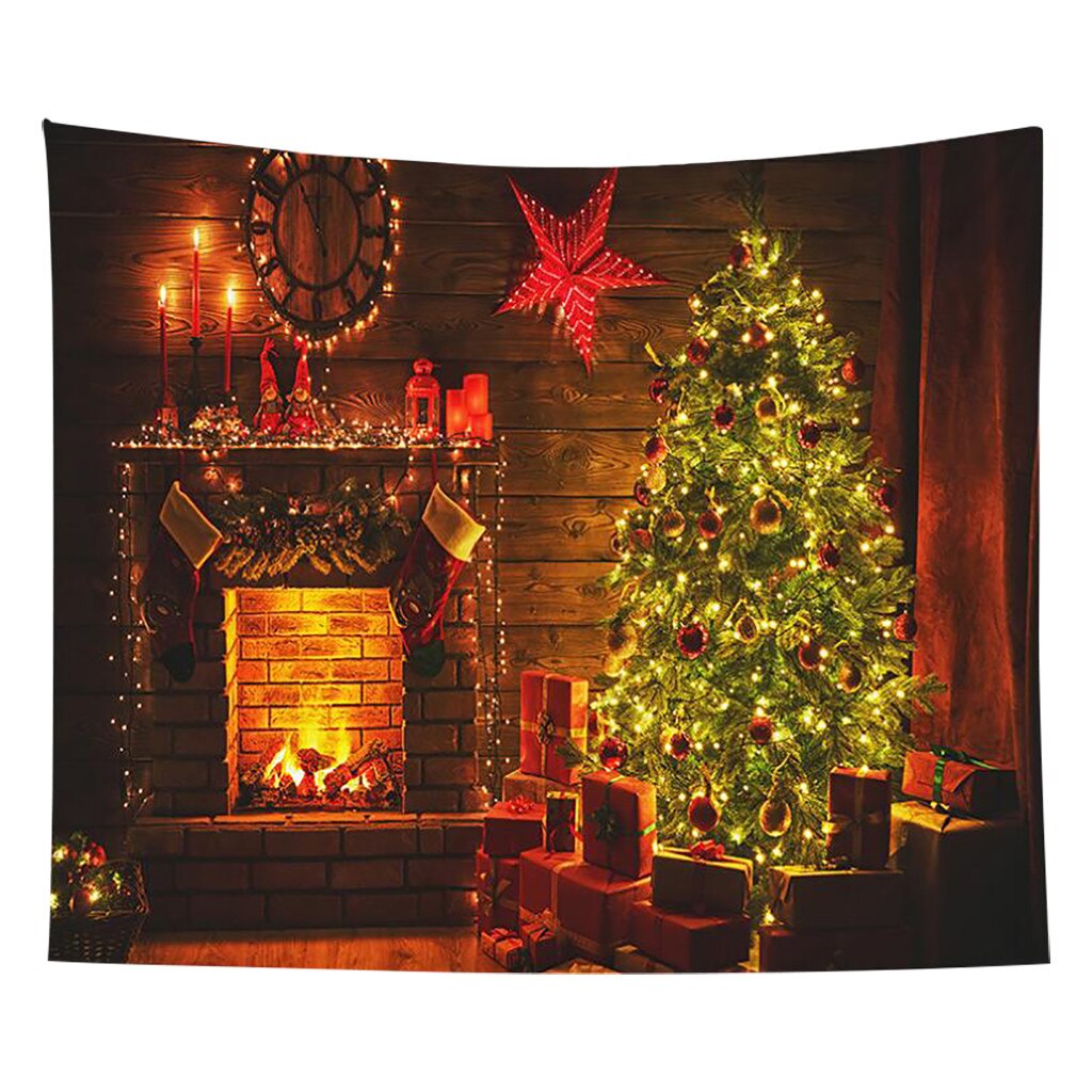 Christmas Art Wall Hanging Tapestry Christmas Beautiful House Tapestry Background Home Decoration Xmas Year