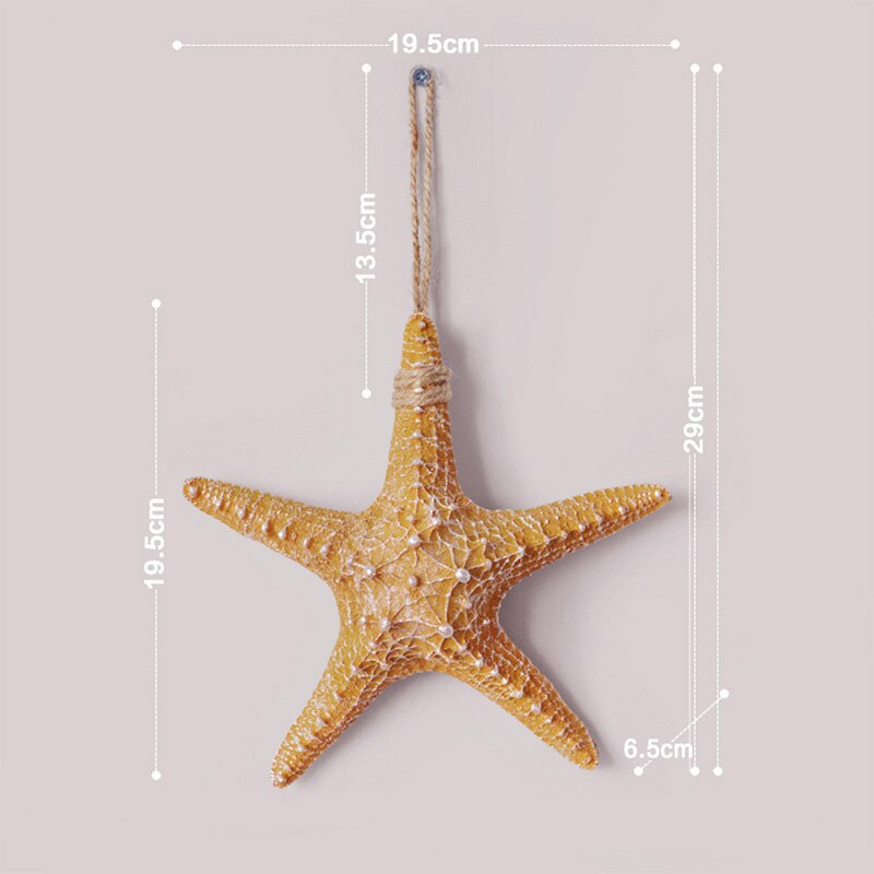 Conch Starfish Beach Decor Nautical Home Bedroom Living Room Hanging Vase Background Wall Decoration Seashells: orange