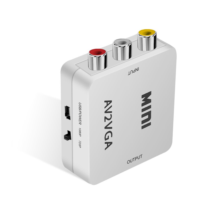 Mini Video Convertor 1080P RCA AV to VGA Video Converter Conversor with 3.5mm Audio AV2VGA / CVBS Audio to PC HD Computer to TV