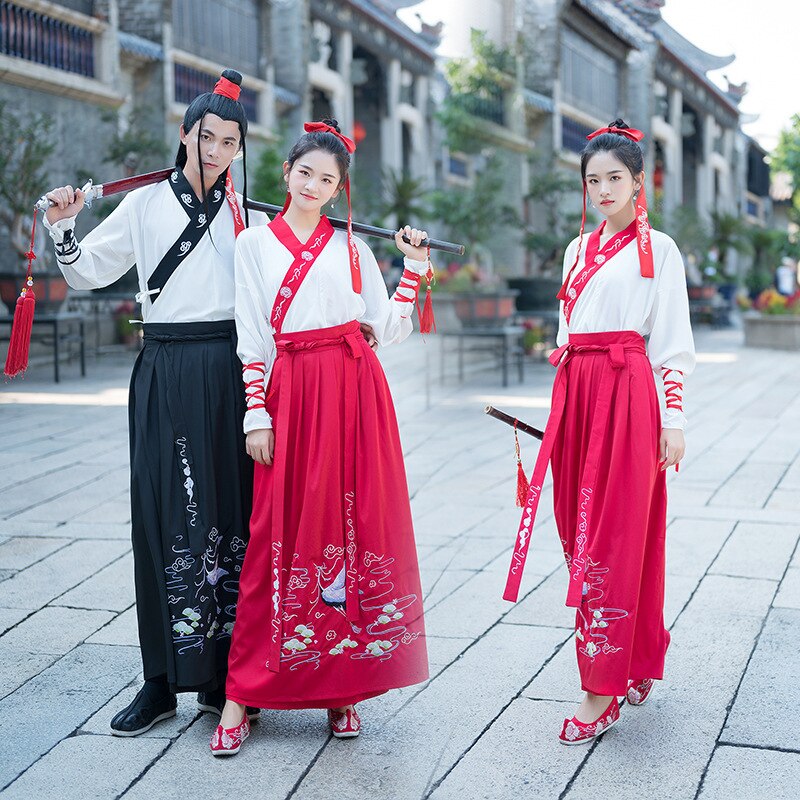 Borduurwerk Hanfu Traditionele Dans Kostuums Vrouwen Mannen Folk Festival Outfit Crane Fee Jurk Rave Prestaties Kleding DC3453