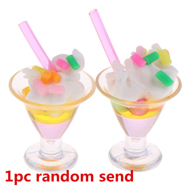 Cute Mini Dollhouse Miniature Pretend Toys Ice Cream Cups Spoon Bar DIY Ice-lolly Simulation Food For Dolls Accessories: 18