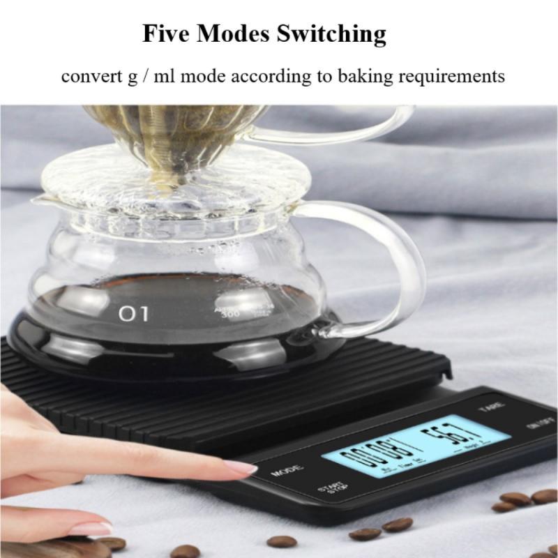 Kitchen Electronic Scale LCD Touch Screen USB Charging Version Bar Scale Chronograph Gram Scale Hand-made Coffee Meter