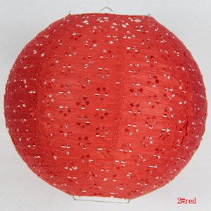 verrotten Papier Laternen 1 Stck 30 CM Durchbohrten Runde Papier Laterne Lampen Hochzeit Weihnachten Feier Dekoration Chinesische Papier Laternen W: rot