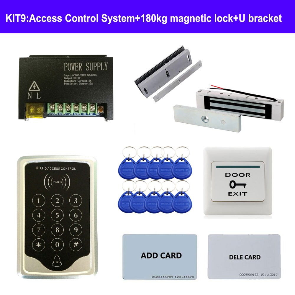 Access Control System DIY Kit + RFID ID keypad standalone controller + Power Supply +exit button + lock for various doors