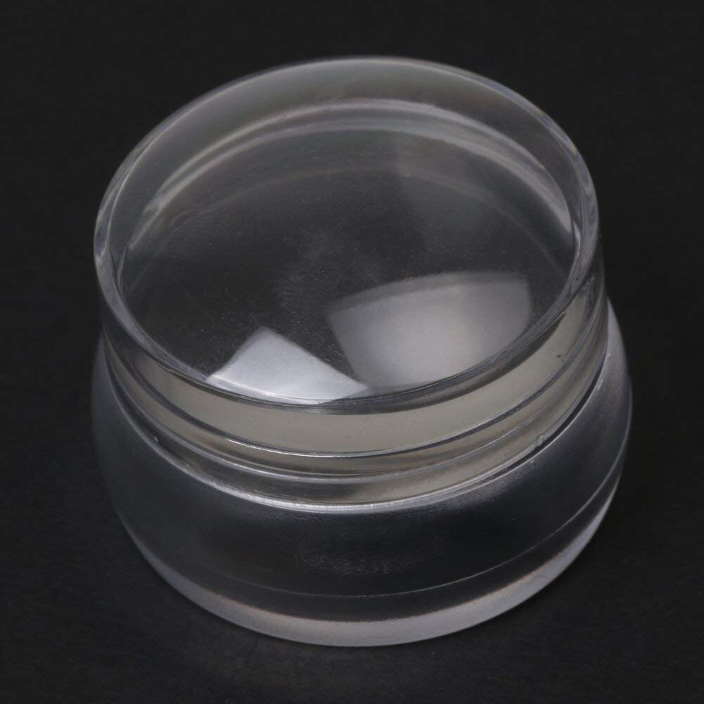 Clear Jelly Nail Art Stamper En Schraper Transparant Siliconen Nail Art Stempelen Template Met Cap Manicure Nail Care Tool-1set