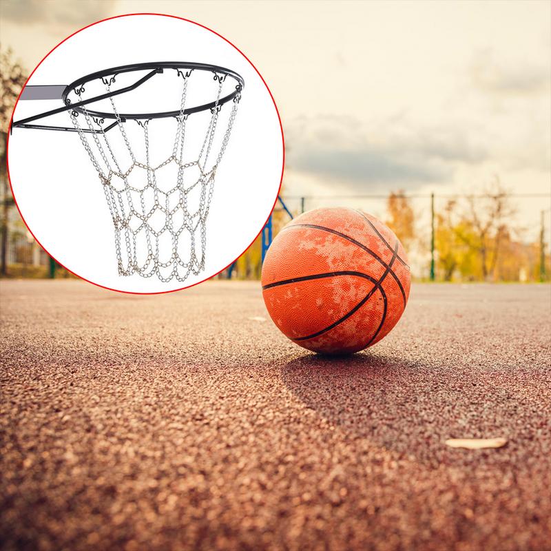Chain 2Color Basket Net Basketball Tennis Bag Sports Heavy Duty Galvanized Steel Chain Basketball Goal Net Durable Standard Hoop