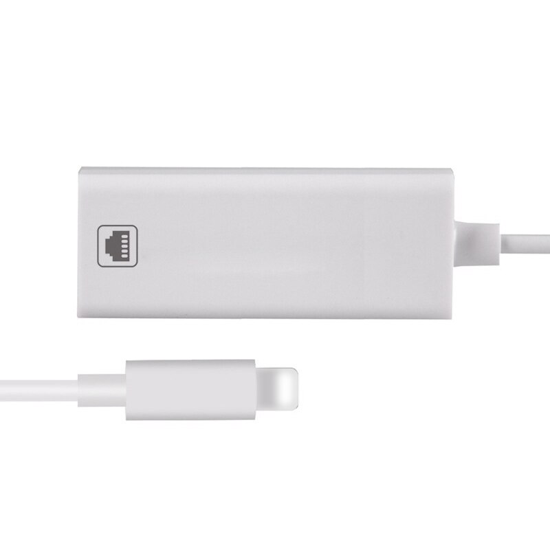 Adaptador de Cable de red de 100Mbps para Lightning a RJ45 Ethernet LAN con Cable de viaje en el extranjero compacto para iPhone/iPad Series