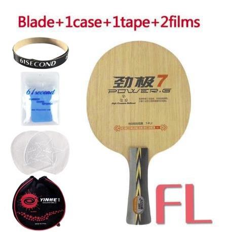DHS POWER-G 7 ( PG7, sans boîte) lame de Tennis de Table (classique 7 plis) PG 7: FL  with H 1case