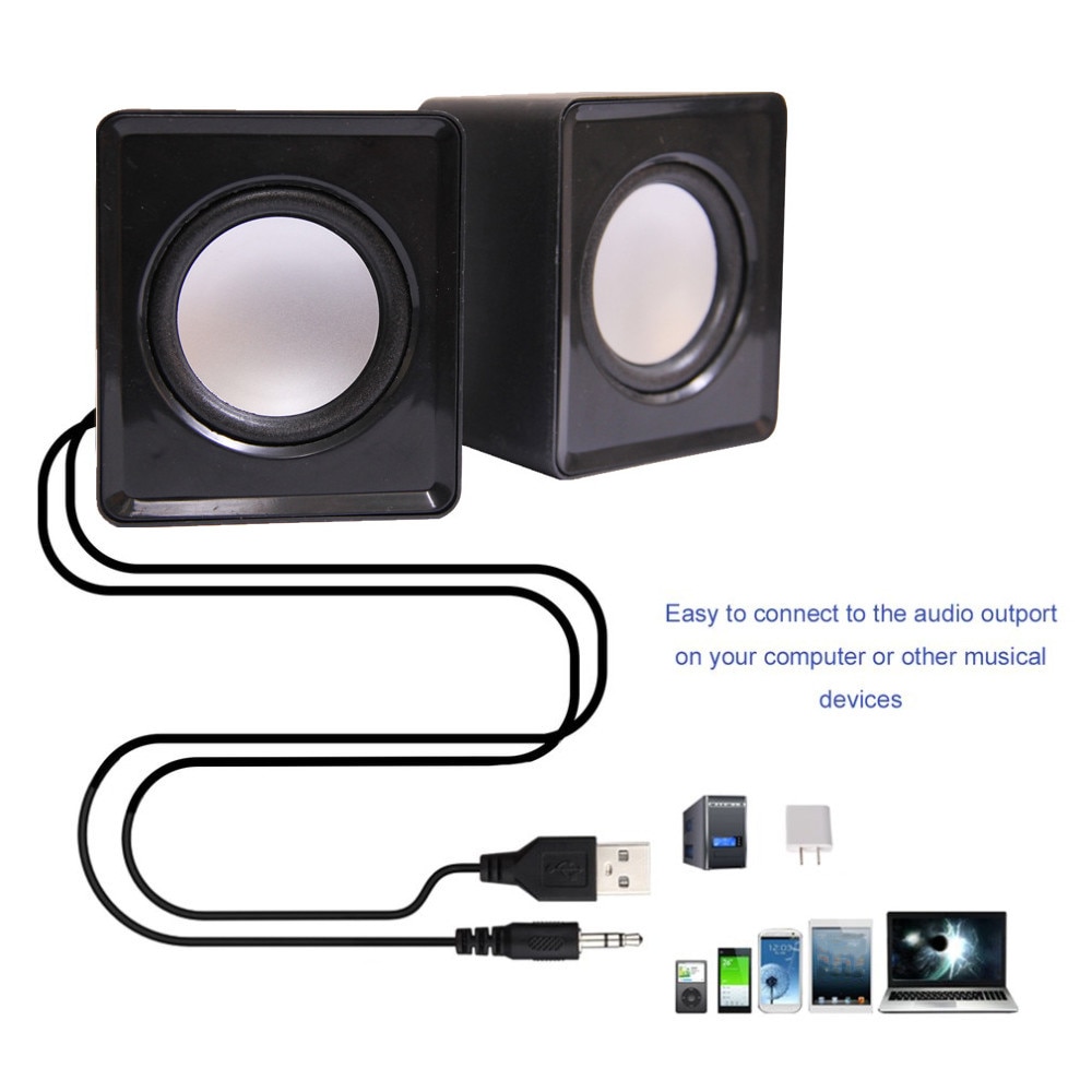 Plug &amp; Play Usb Wired Mini Speaker Computer Speakers Bass Stereo Muziekspeler Subwoofer Sound Box Voor Pc Telefoons