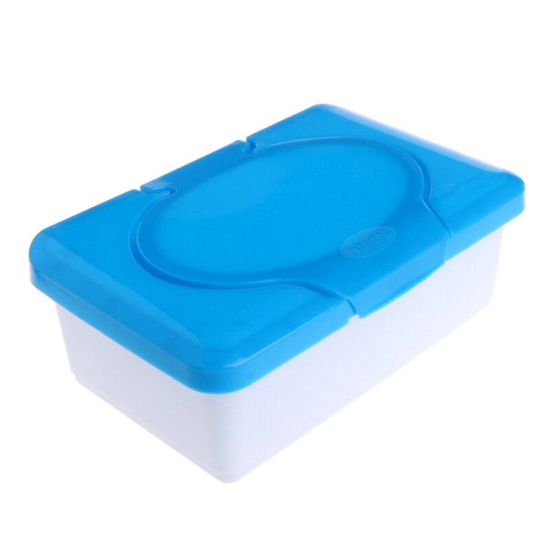 Dry Wet Tissue Paper Case Baby Wipes Napkin Storage Box Plastic Holder Container blue Whosale