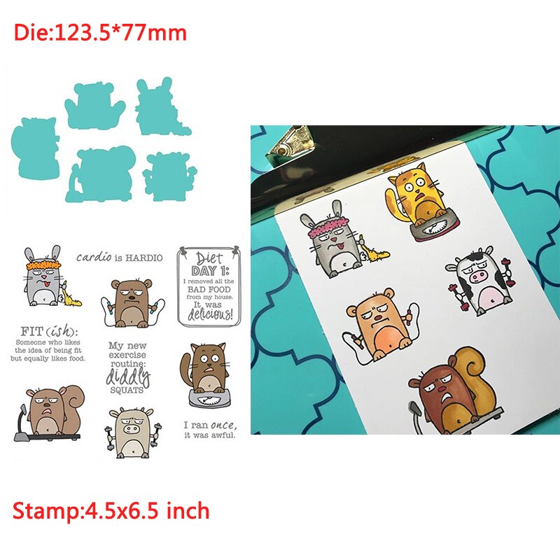 Ensemble d'animaux drôles de petits monstres assortis aux mots tampons et matrices en silicone transparents pour le scrapbooking et la fabrication de cartes d'album photo diy: 5