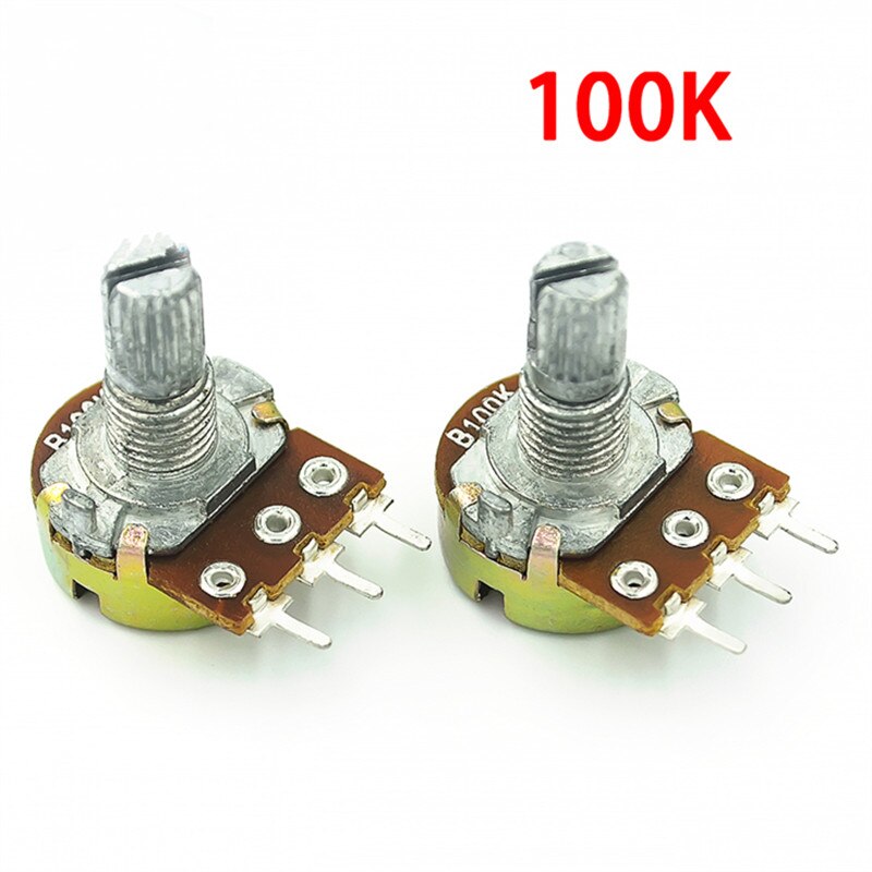 50PCS WH148 1K 10K 20K 50K 100K 500K Ohm 15mm 3 Pin Linear Taper Rotary Potentiometer Resistor for Arduino