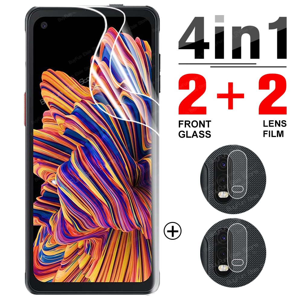 Film Hydrogel 4 en 1 pour Samsung Galaxy Xcover Pro, protecteur d&#39;écran pour Svmsung Xcover 5 X cover pro, pas du verre: 2 X front 2 X lens / For Xcover Pro