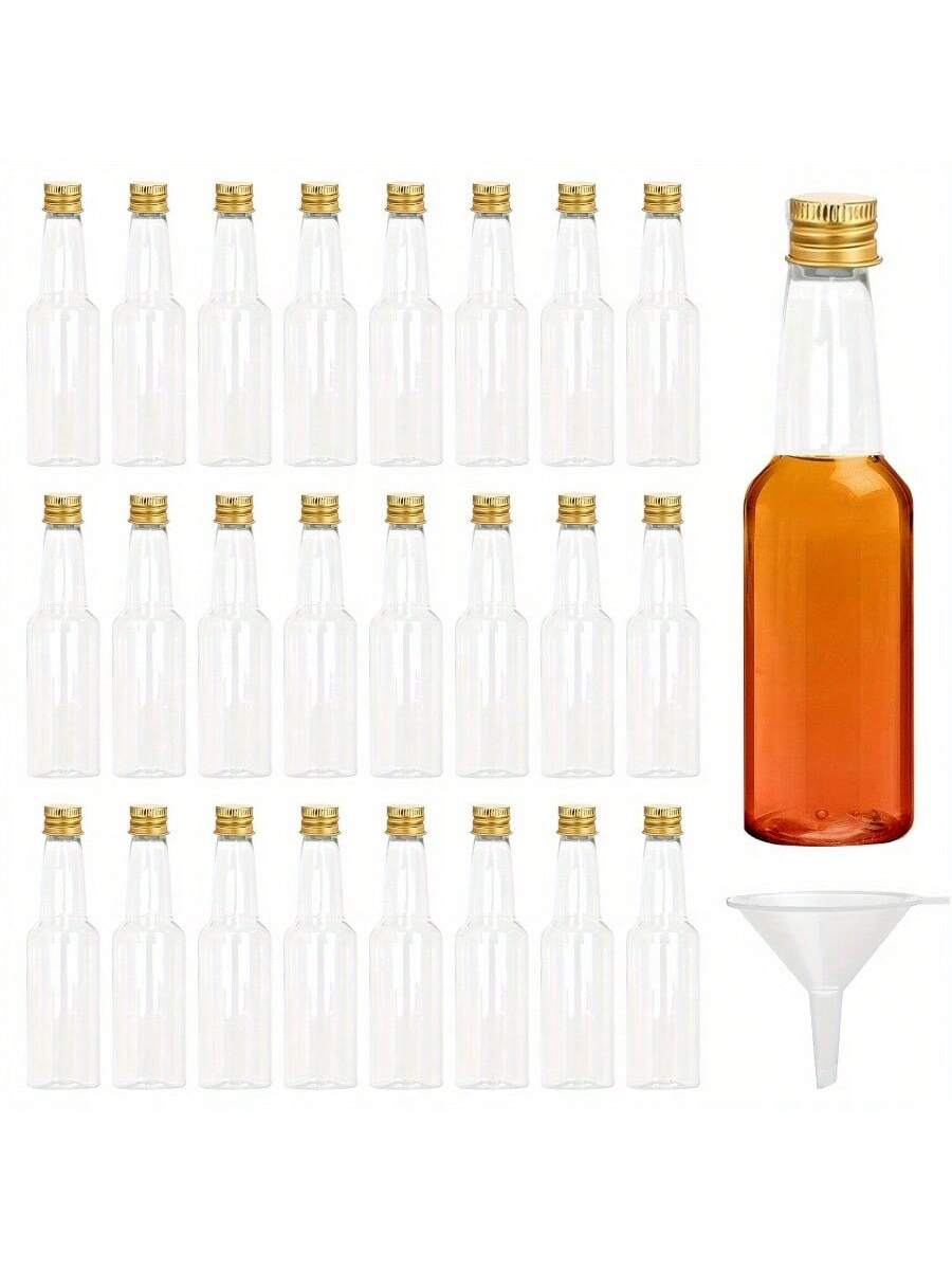 50pcs Mini Liquor Bottles, Plastic Alcohol Bottles Airtight Shot Bottles Little Spirit Bottle 25ml/0.85oz 1.7oz/50ml: plum / 250ml