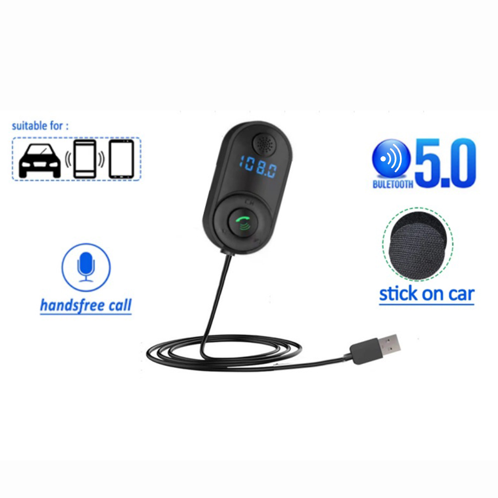 Trådlös bilmottagare bluetooth-kompatibel ljud 3.5mm fm-sändare  mp3 spelare för handsfree bilförstärkare högtalare hörlurar