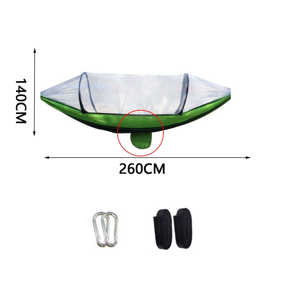 Hangmat Met Anti-Muggen Outdoor Dubbele Nylon Parachute Doek Camping Klamboe Quick Open Hangmat Controle Hangmat Kamp: Standard B