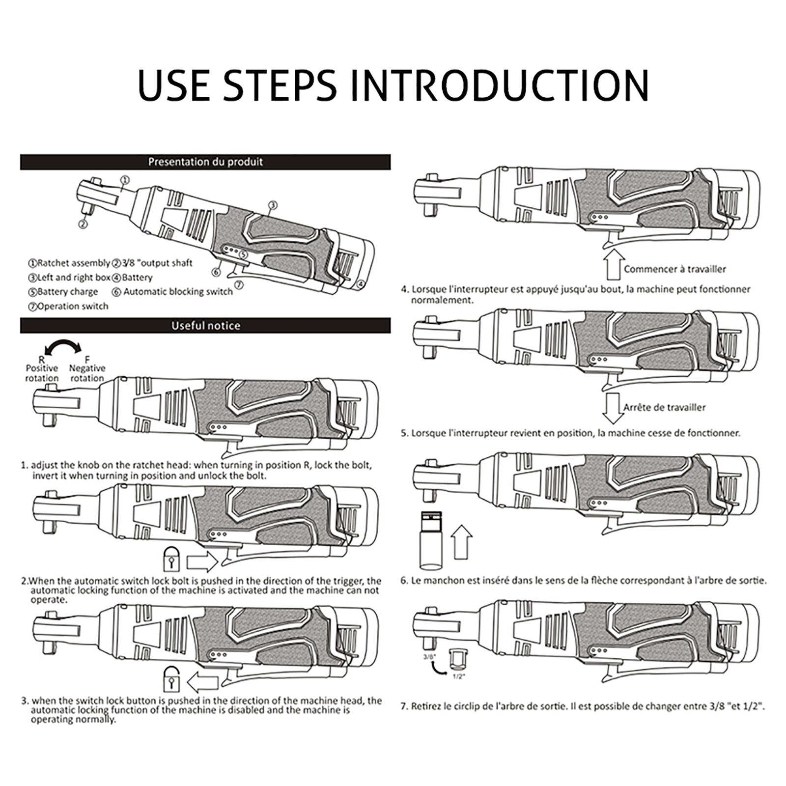 12V Electric Right Angle Wrench 3/8"Cordless Ratchet Wrench With Battery Set Rechargeable Car Repair Power Tool