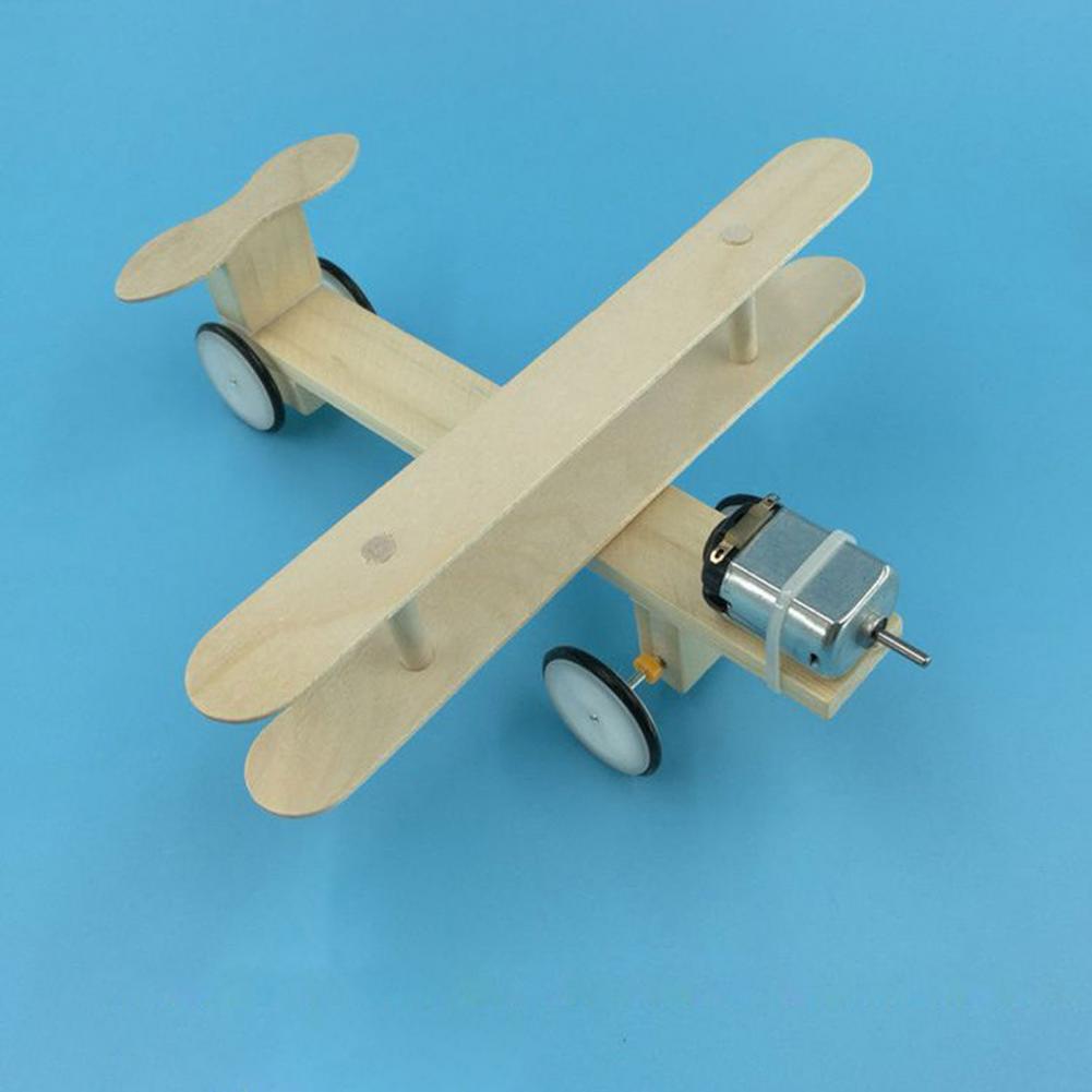 Aeroplano di rullaggio pratico ruota liberamente Kit di apprendimento della scienza della fisica del legno strumento educativo scolastico per bambini