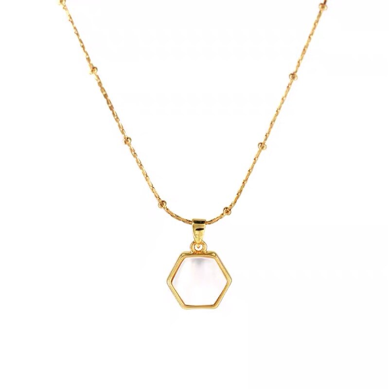 YUN RUO Shell Geometric Pendant Necklace Rose Gold Color Titanium Steel Woman Jewelry Never Fade