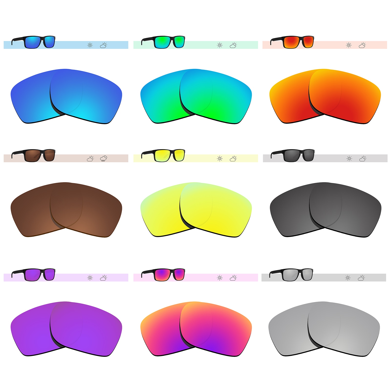 Glintbay Gepolariseerde Vervanging Zonnebril Lenzen Voor Oakley Holbrook-Meerdere Opties