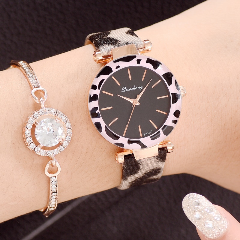 Kvinder ure billige leopard print læder dame armbånd ur casual quartz armbåndsure ur relogio feminino