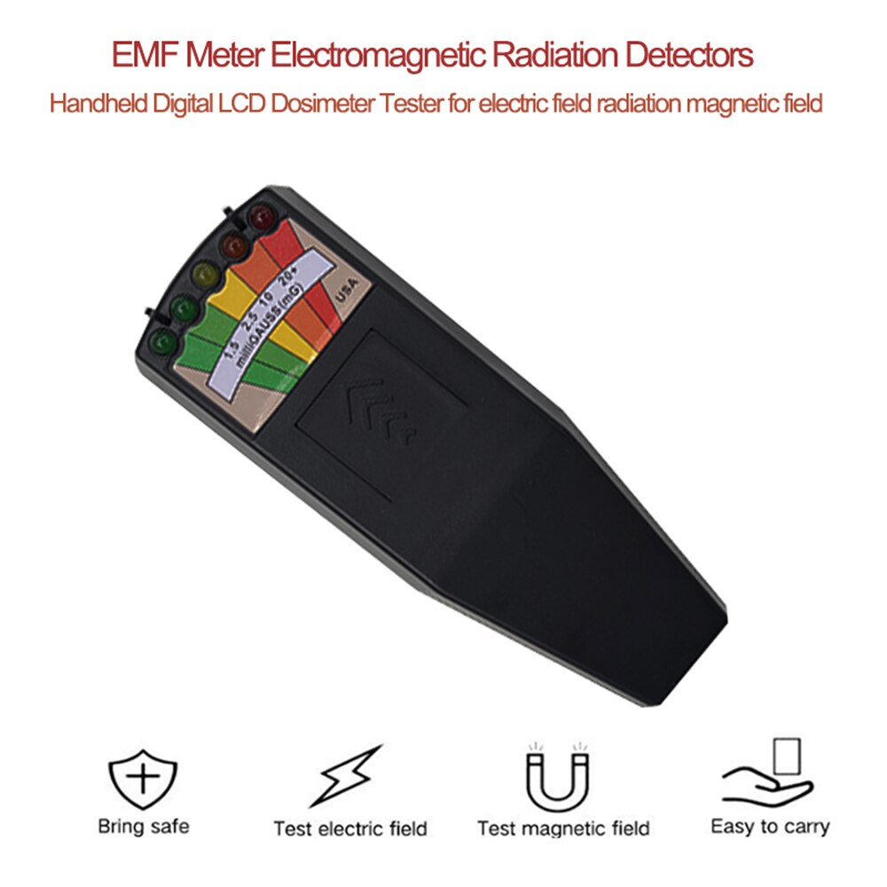 LCD Digital Handheld EMF Meter Electromagnetic Radiation Detectors Dosimeter Tester for electric field radiation magnetic field